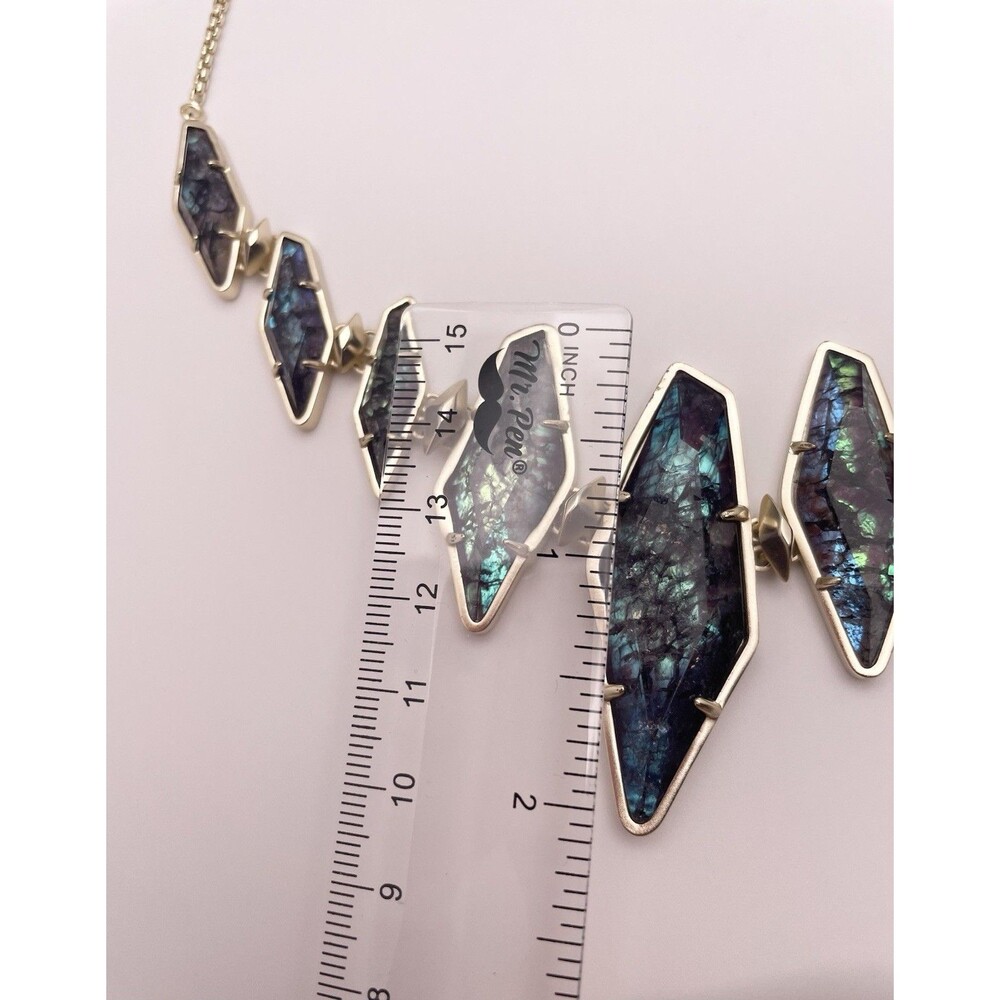 Kendra Scott Berniece Gold Tone Graduated Geometric Necklace - Picture 6 of 7